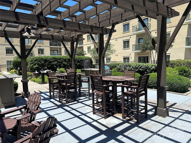 view of patio / terrace featuring a pergola