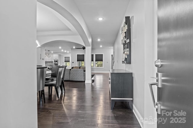 entrance foyer with dark hardwood / wood-style flooring