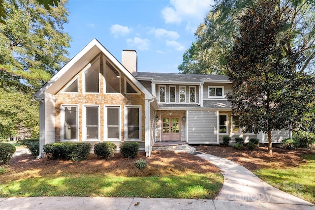 view of front of house with french doors