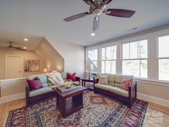 living room featuring hardwood / wood-style flooring