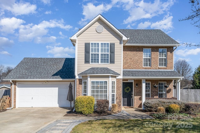 front of property featuring a garage