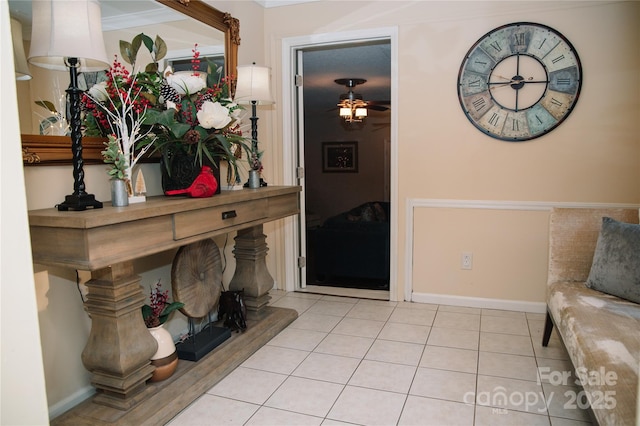 interior space with light tile patterned floors