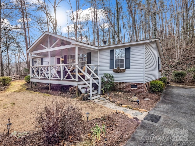 view of front of home with a porch