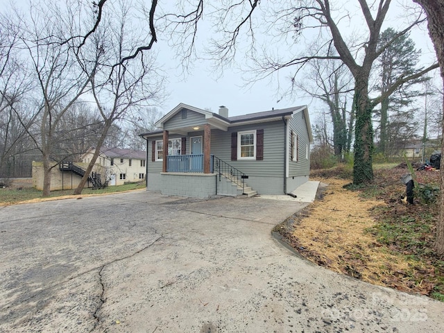 bungalow featuring a porch