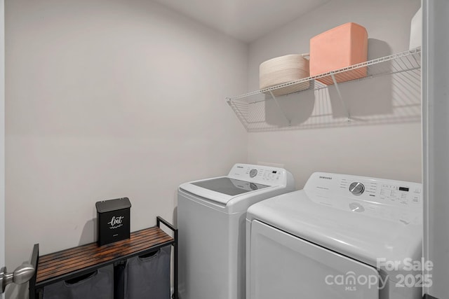 laundry area featuring washer and dryer