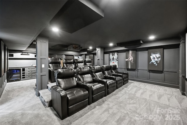 view of carpeted home theater