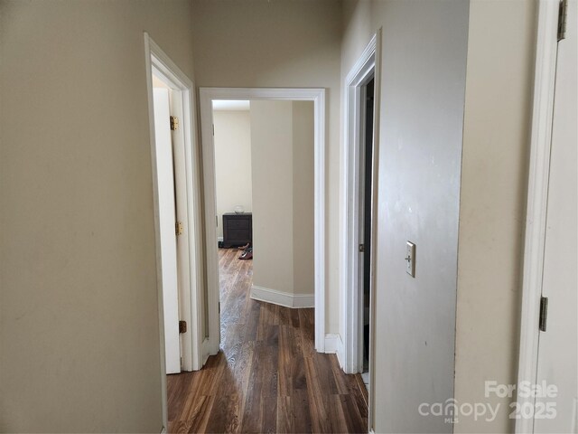 979 W Chapel Rd, Asheville, NC 28803 - corridor with dark wood finished floors and baseboards