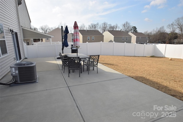 view of patio / terrace with central air condition unit