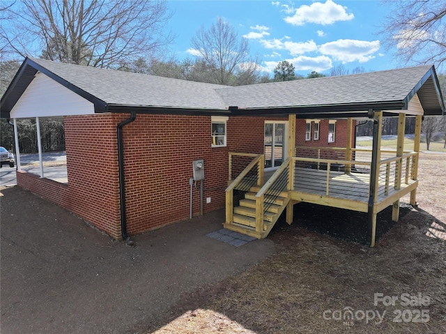 exterior space with a wooden deck