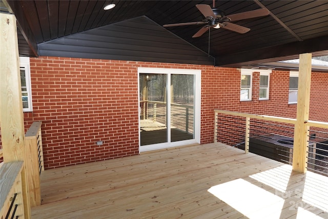 deck featuring ceiling fan