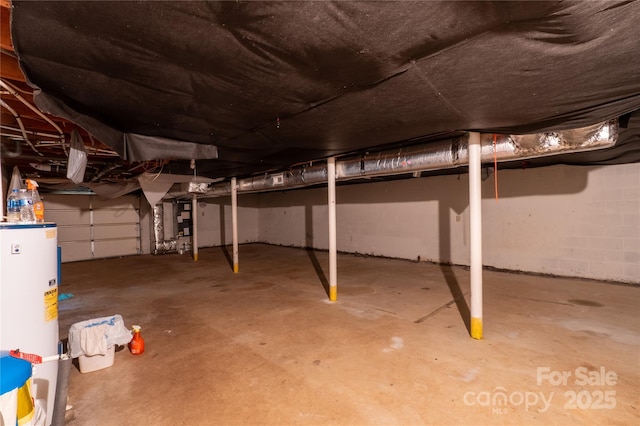 3581 Thompson St, Newton, NC 28658 - unfinished below grade area featuring water heater