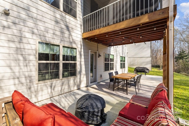 view of patio with an outdoor living space