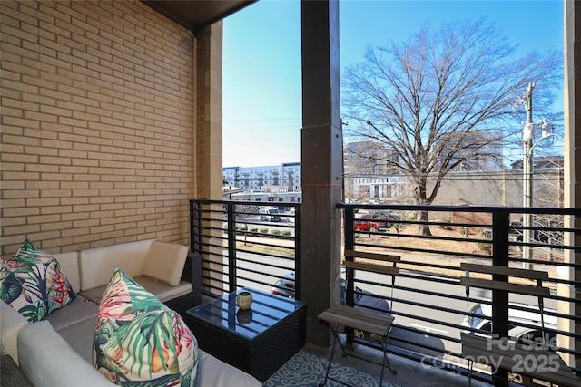 balcony featuring an outdoor hangout area