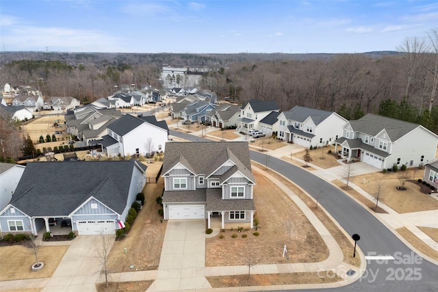 drone / aerial view with a residential view