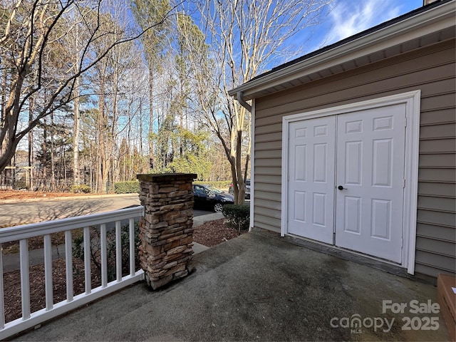 view of garage