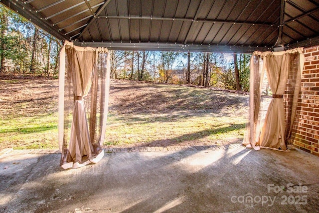 view of yard with a gazebo and a patio