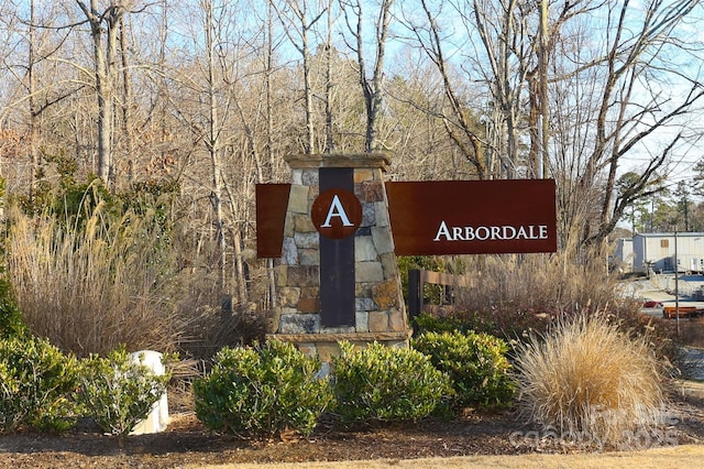 view of community sign