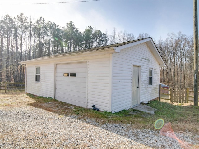 view of garage