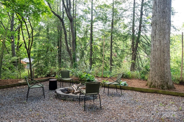 5 Chiles Ave, Asheville, NC 28803 - view of patio / terrace featuring an outdoor fire pit