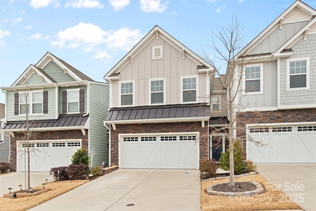 view of front of home with a garage