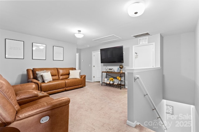 living room featuring carpet flooring