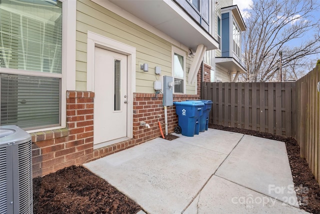 view of patio featuring central AC