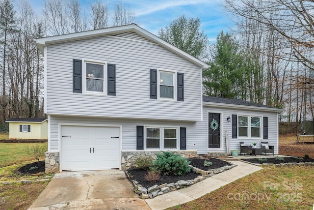 tri-level home with a garage