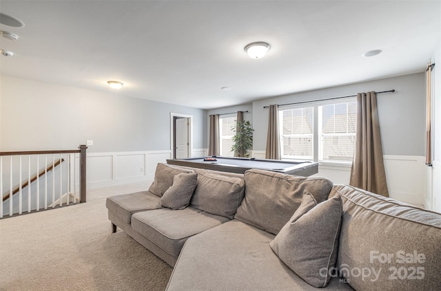 living room featuring carpet floors