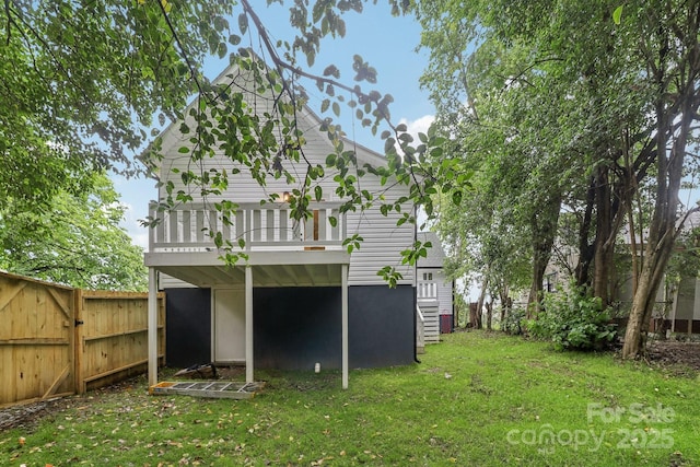 211 Brooklyn Ave, Lancaster, SC 29720 - back of house with a deck and stairs