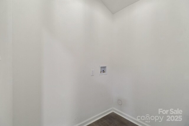 211 Brooklyn Ave, Lancaster, SC 29720 - laundry room featuring washer hookup, baseboards, and dark wood-style flooring