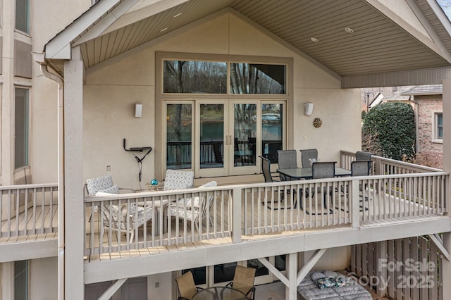 deck with french doors