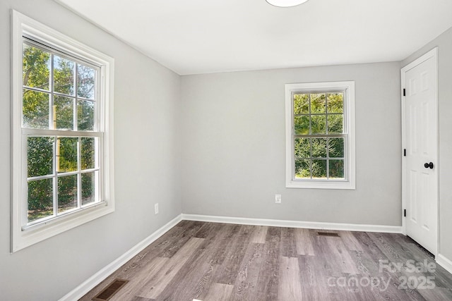 empty room featuring light wood-type flooring