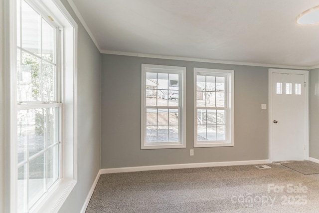 view of carpeted entryway