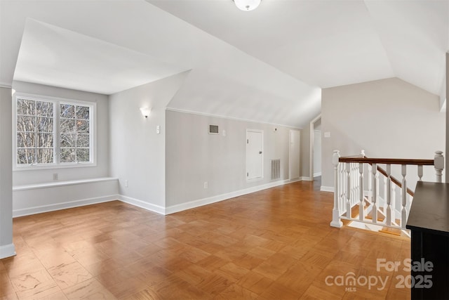 interior space with vaulted ceiling