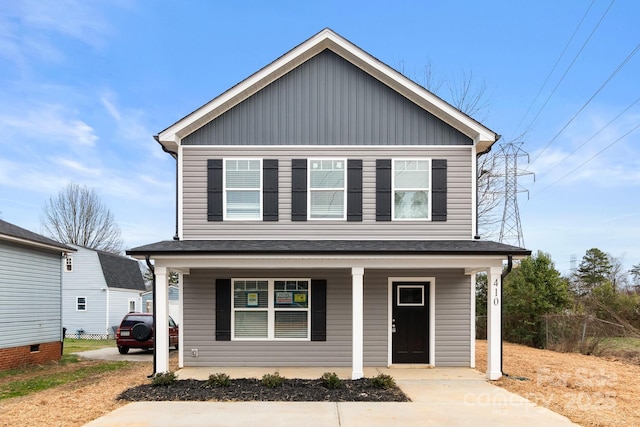 front facade featuring covered porch