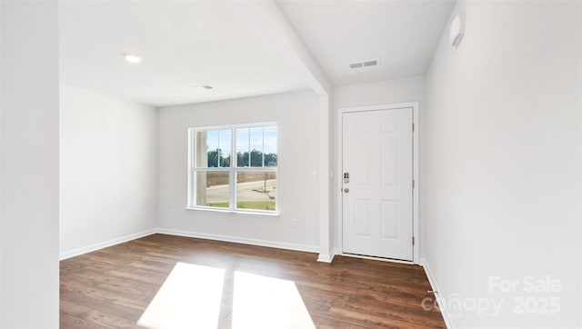 entrance foyer featuring dark wood-type flooring