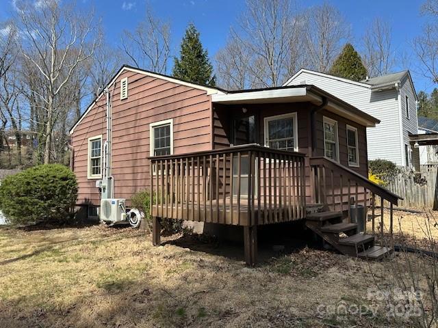 16 Castle St, Asheville, NC 28803 - rear view of property featuring ac unit and a wooden deck