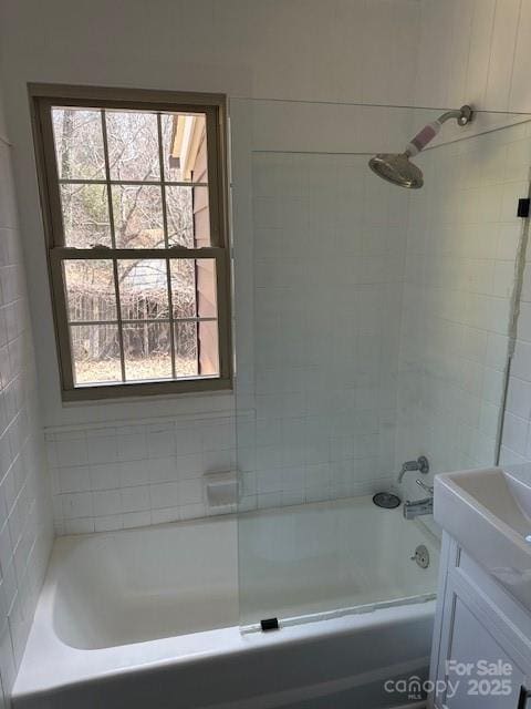 16 Castle St, Asheville, NC 28803 - full bath with tub / shower combination and vanity