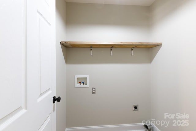 laundry room with washer hookup and hookup for an electric dryer