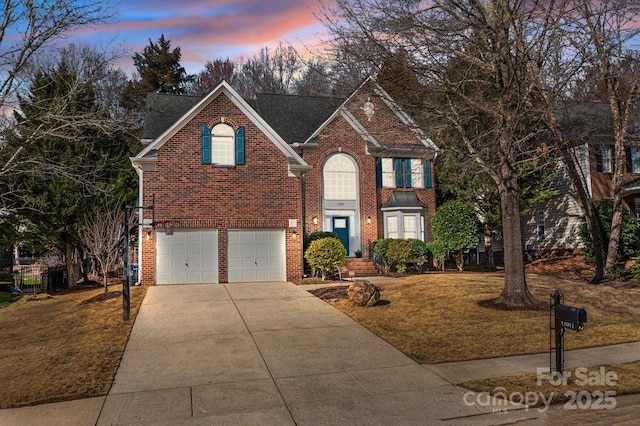 view of property with a garage