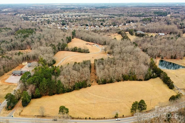 aerial view featuring a rural view