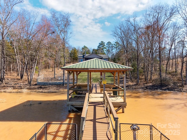 dock area featuring a gazebo