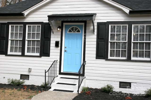 view of doorway to property