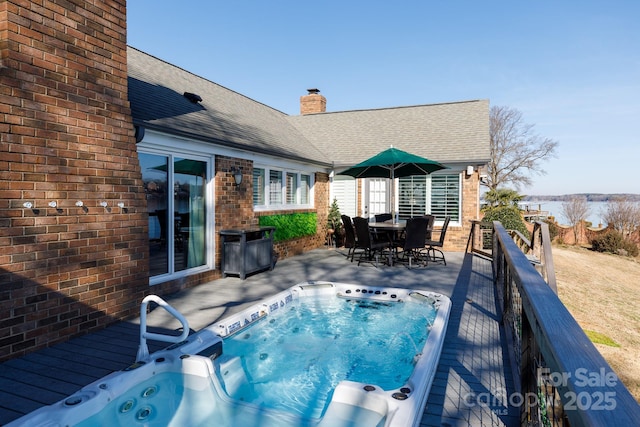 view of pool with a deck