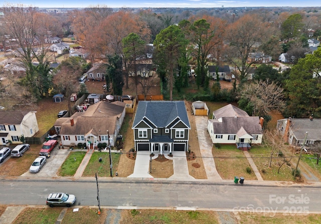 aerial view of residential area