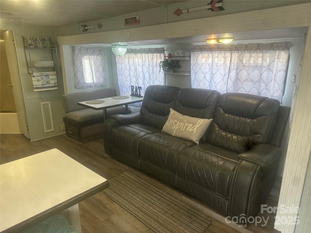 living room featuring hardwood / wood-style floors