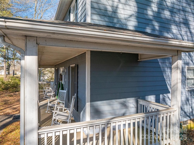 exterior space featuring covered porch