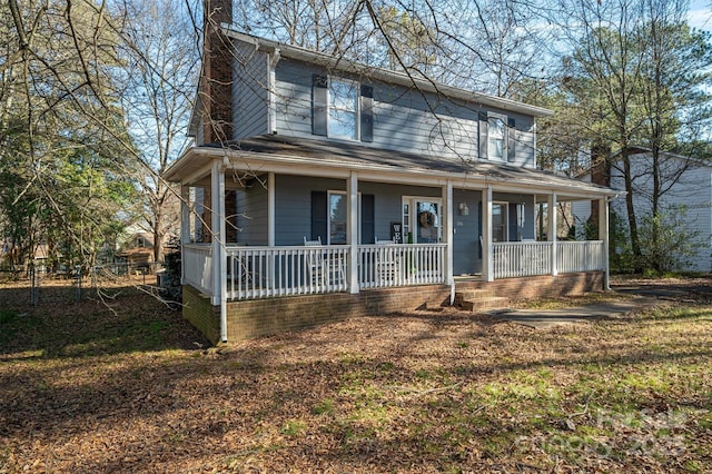 farmhouse with covered porch