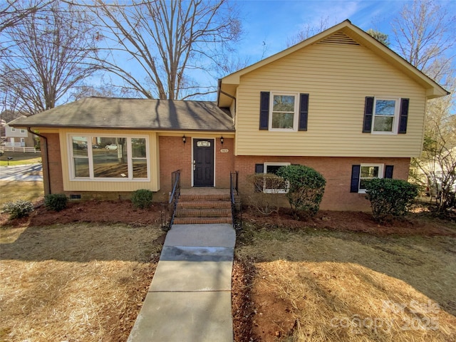 view of split level home