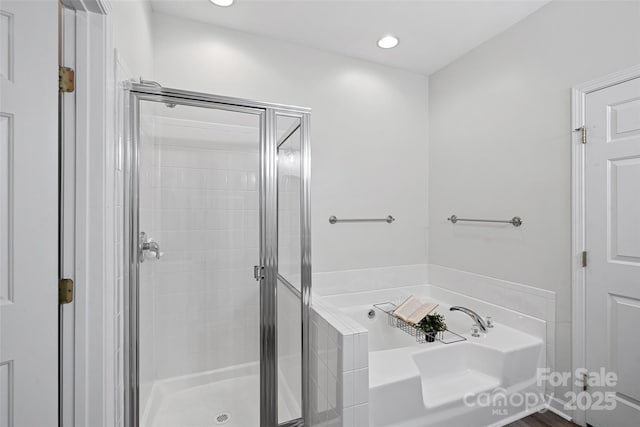 bathroom with independent shower and bath